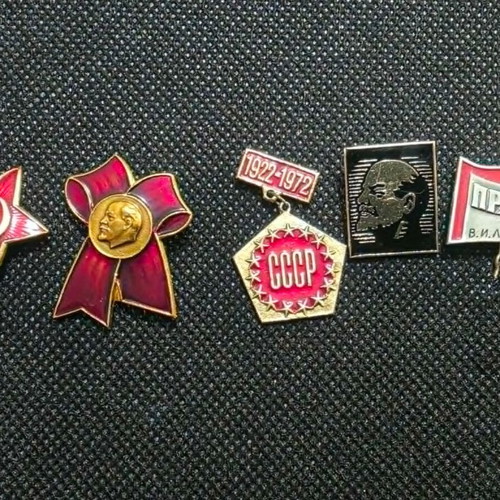 Set of 5 Soviet Union commemorative lapel pins