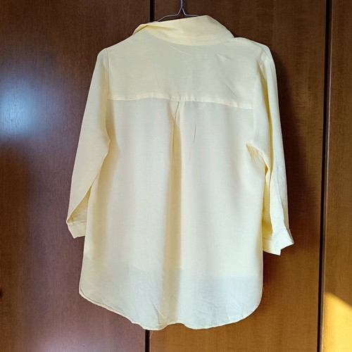 Yellow airy shirt size S like new with elbow-length sleeves