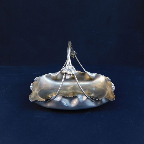 Art Nouveau silver-plated bronze fruit bowl like new, German made