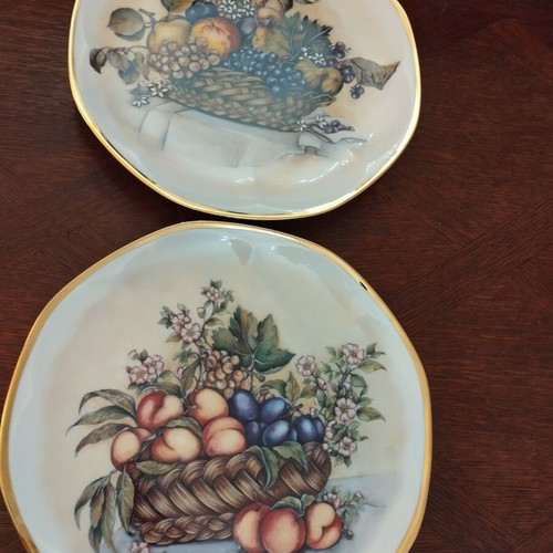 Gallery Fruit Style Caravaggio porcelain decorative plates set of 2, 27cm