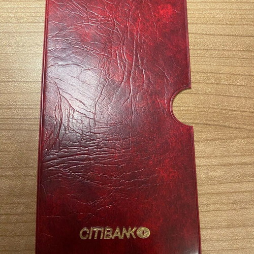 Collectible Citibank plastic case burgundy like new 1980