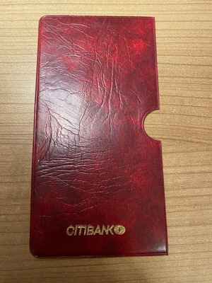 Collectible Citibank plastic case burgundy like new 1980