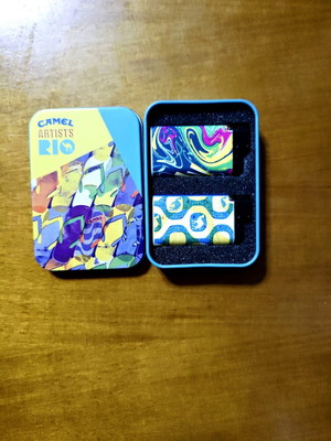 Camel Artists Rio collectible lighter set used, metal case