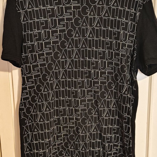 Just Cavalli vintage authentic logo men's T-shirt size M black, like new