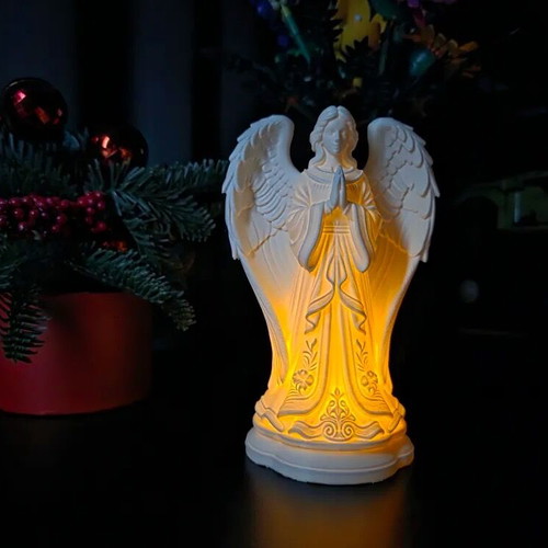 Illuminated angel statue new with LED lighting