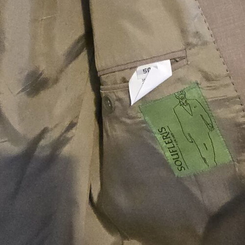 Soufleris men's jacket size 50 linen and wool like new beige taupe