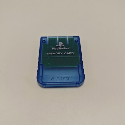 PlayStation 1 Memory Card Clear Blue used, official Sony
