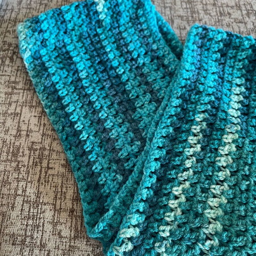 Handmade crocheted neck warmer new in shades of blue