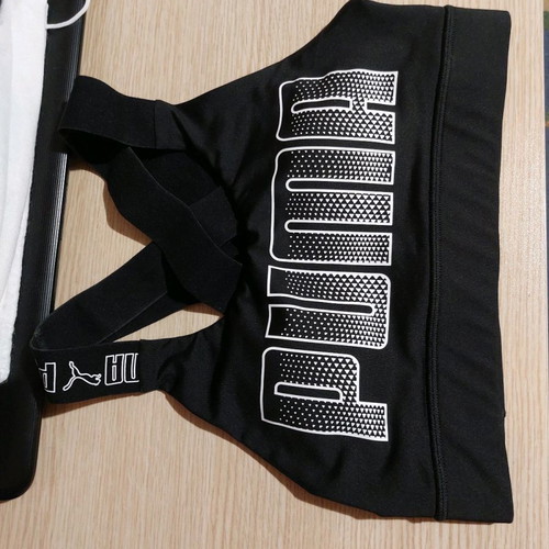 Puma sports bra new, black with crisscross back