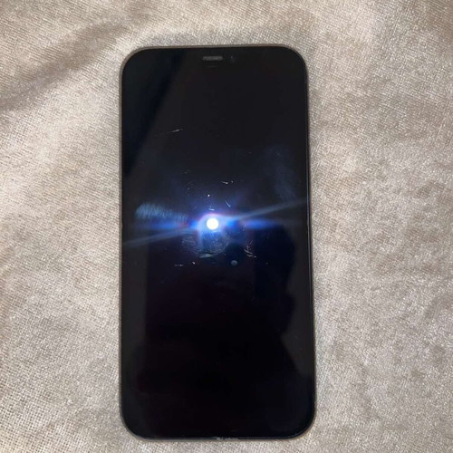 iPhone 12 64 GB used with minor screen scratches, black