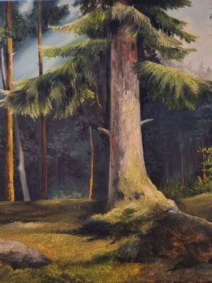 In the Forest Oil Painting on Canvas 40x40, New