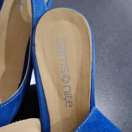 Samsonite Bahia Double Cover Crust Blue Suede Platform Sandals size 41 like new