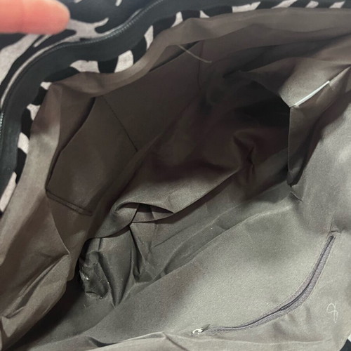 Shopping bag shoulder new, black and white with large capacity