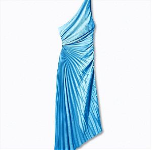 MANGO Μπλε Φόρεμα ασύμμετρο πλισέ S, M,L,XL,XXL