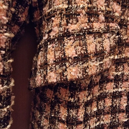 Linwa Vintage single-button checked jacket like new, brown and pink, size 4XL