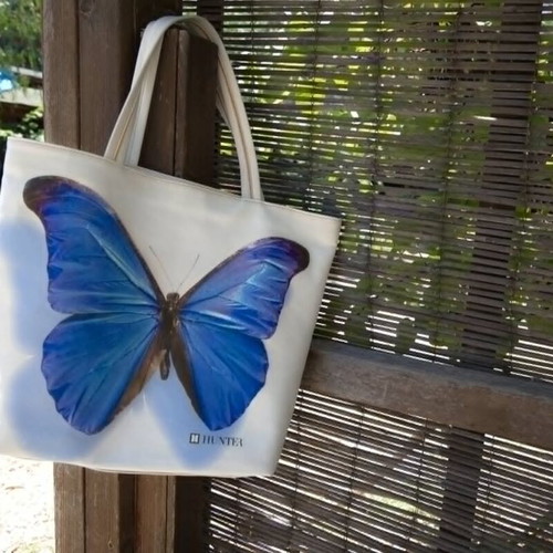 Hunter Shoulder Bag Large Shopper Bag Like New, White and Blue