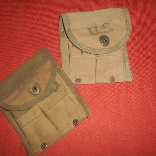Cannabis waist pouches U.S. Army 1944 used, set of 2