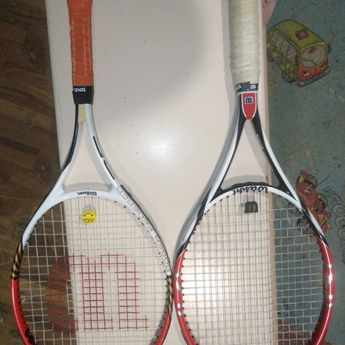 Wilson rackets used, set of 2 with case and balls