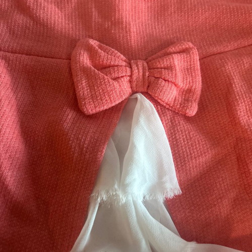 ZIC ZAC pink blouse with bow and ruffles, like new, one size