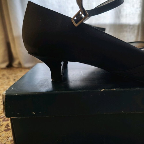J. Bournazos Simona-1 black pumps with strap like new, size 39