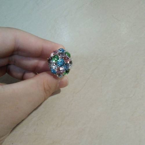 Women's ring with colorful sparkling stones, like new