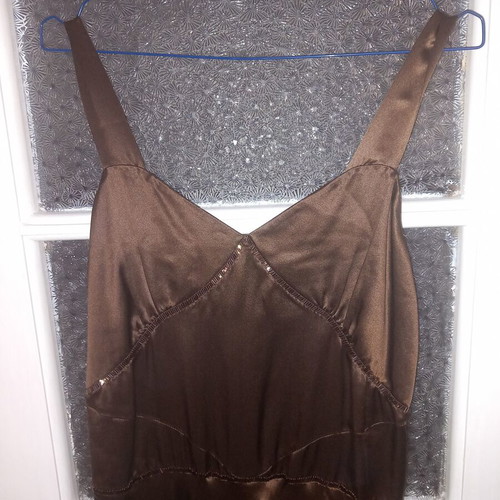 Sarah Lawrence dress size large satin brown new, formal wear
