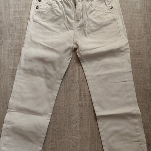 Chicco summer pants for boy like new, white cotton, adjustable waist