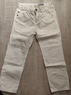 Chicco summer pants for boy like new, white cotton, adjustable waist