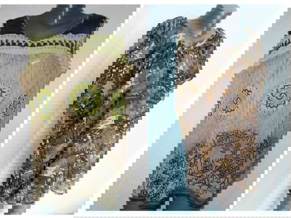Δύο διαφορετικοί αριθμοί / Παραλιακή tunic "Zizzi" και "Tina by Marks & Spencer" / μεγάλο μέγεθος