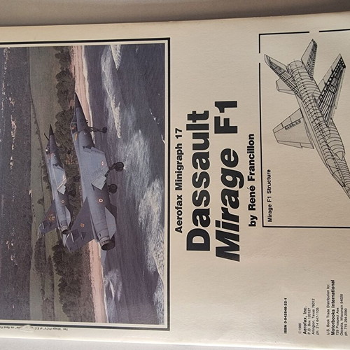 Aerofax Minigraph 17 Dassault Mirage F1 monograph like new, English