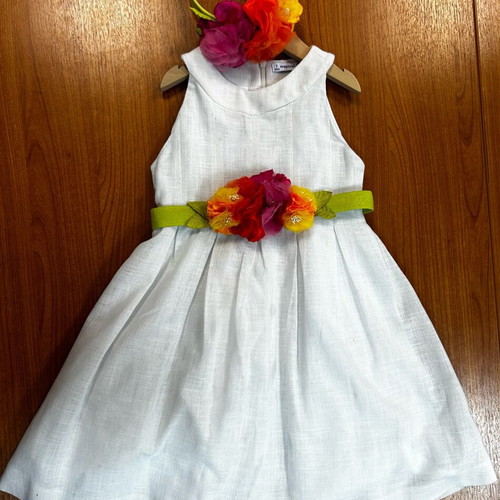 Mayoral official cotton dress for 7-year-old girl like new