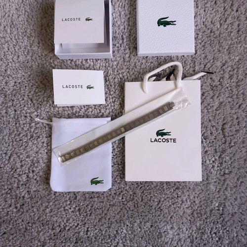 Lacoste Stainless Steen bracelet brand new, silver, size 21cm