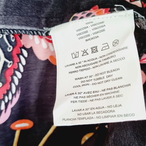 Long skirt new black with pink flowers one size Positano by Jean Paul