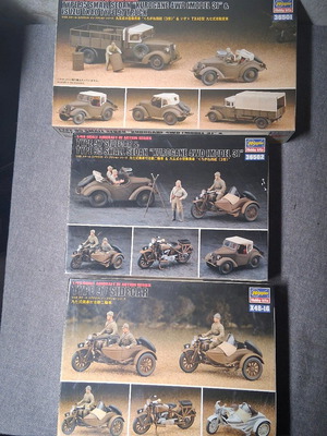 Hasegawa WW2 plastic model kits new, pack of 3
