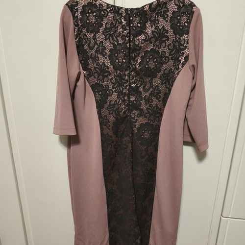 Danilo Dress Dusty Rose with Black Lace, size XL-XXL, like new