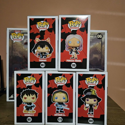Funko Pop! Fire Force lot of 5 new figures with protectors