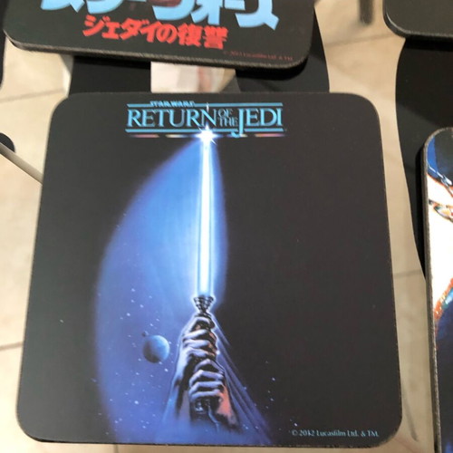 Star Wars set of 13 square coasters like new with original trilogy posters