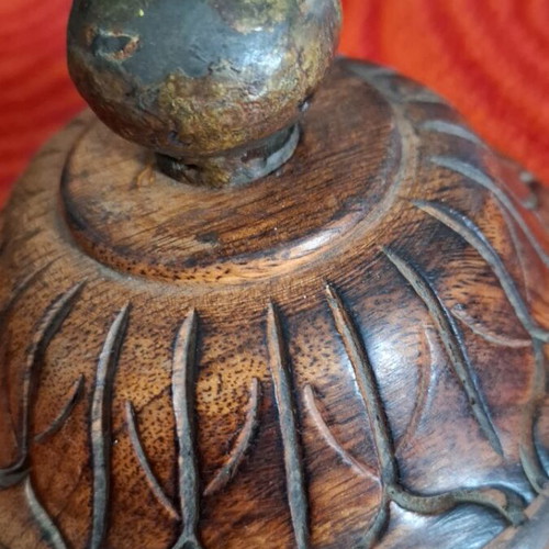 Wooden carved tabletop mirror used, vintage