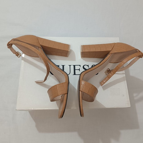 Sweet Shoes Croco Camel sandals size 40, new with thick heel