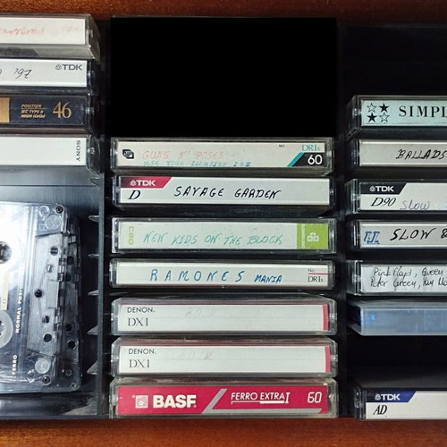 Cassette tapes used, pack of 20, rock hits 1980-1990