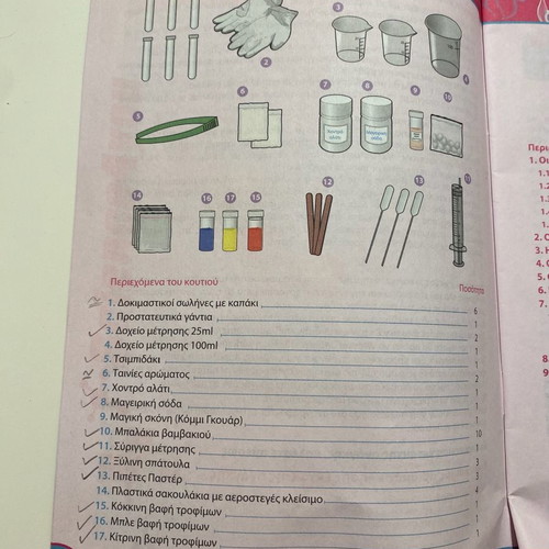 Spare parts and booklet for Scent Lab used, children's toy