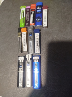Mechanical pencil replacement leads set 0.5-0.7-0.9 HB with sharpeners