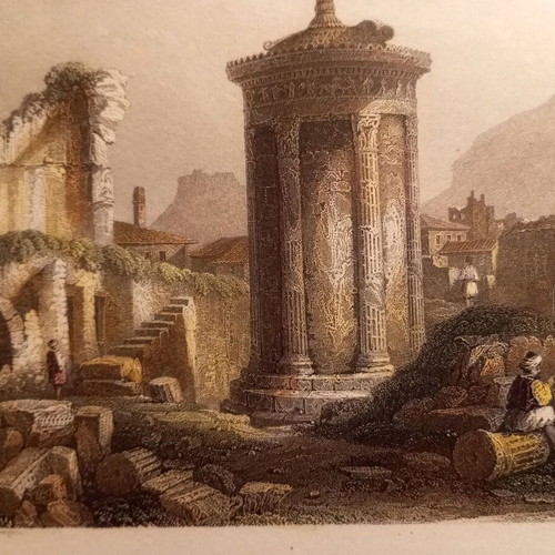 Lysicrates Monument engraving used from 1840 with frame