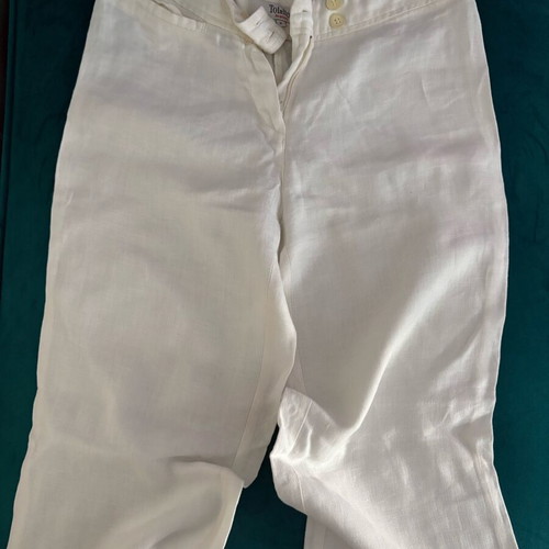 Toi&Moi women's white linen palazzo pants used, size S