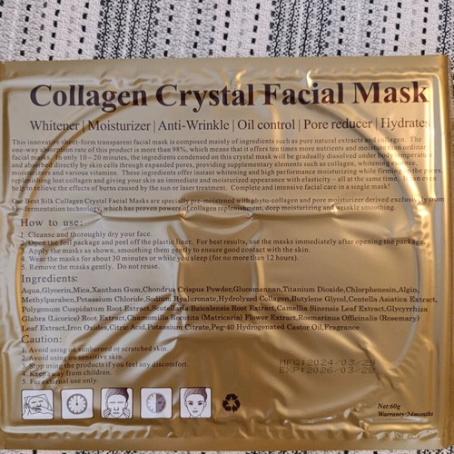 Beauty masks new, pack of 4 for relaxation and skincare