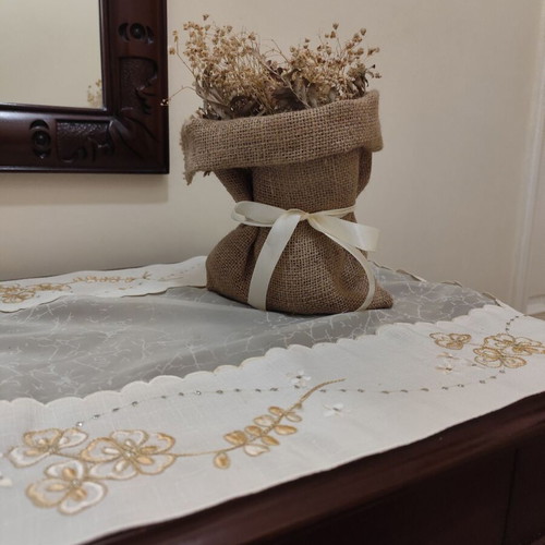 Decorative sack with dried flowers like new