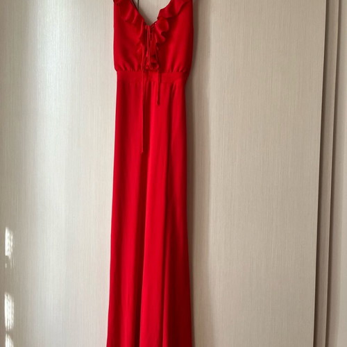 Long backless dress red like new