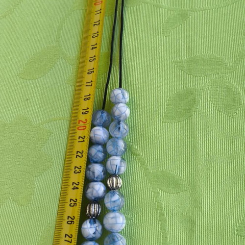 Worry beads like new with white and light blue beads