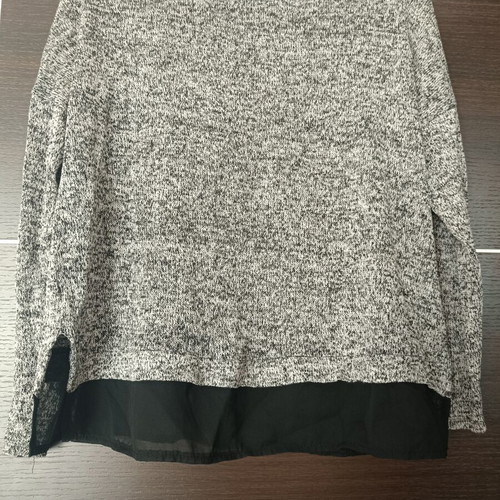 Two-tone blouse like new with black sheer hem, size S