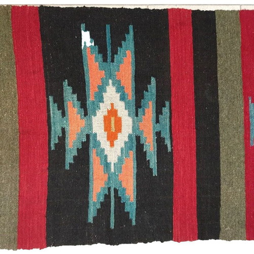 Vintage Bulgarian Chiprovtsi Wool Rug used, 206×71 cm